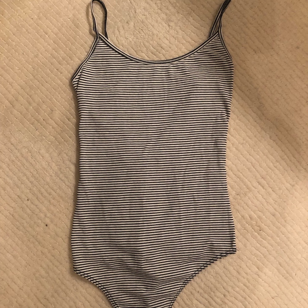 Black and white striped bodysuit